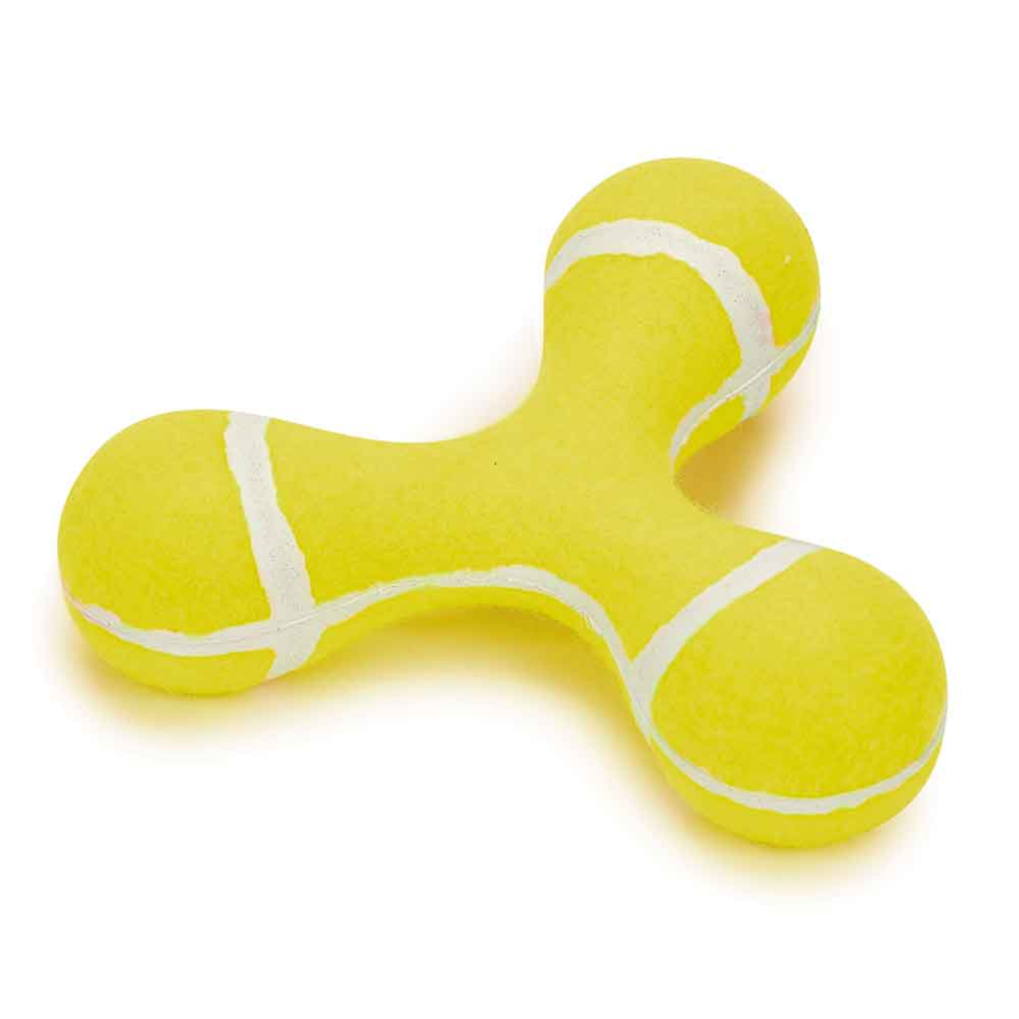 Zanies Yellow Triple Knob Tennis Ball Toys - 6.75in
