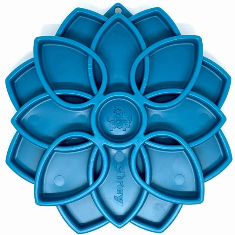 SodaPup Mandala eTray Dog Slow Feeder & Enrichment Lick Mat, Blue