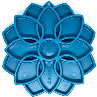 SodaPup Mandala eTray Dog Slow Feeder & Enrichment Lick Mat, Blue