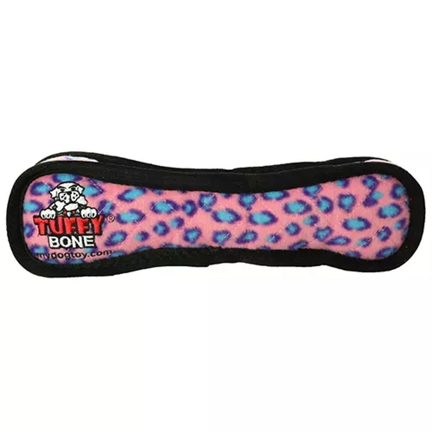 Tuffy Ultimate Bone Durable Dog Toy – Pink Leopard Print – Large