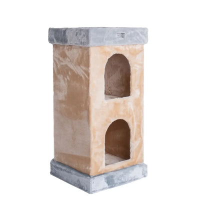 Armarkat Real Wood Double Condo Cat Tree with Carpet Scratching Board