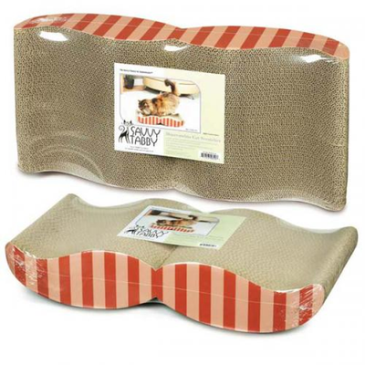 Savvy Tabby Muscratchio Cat Scratcher – Mustache Cardboard Scratch Pad