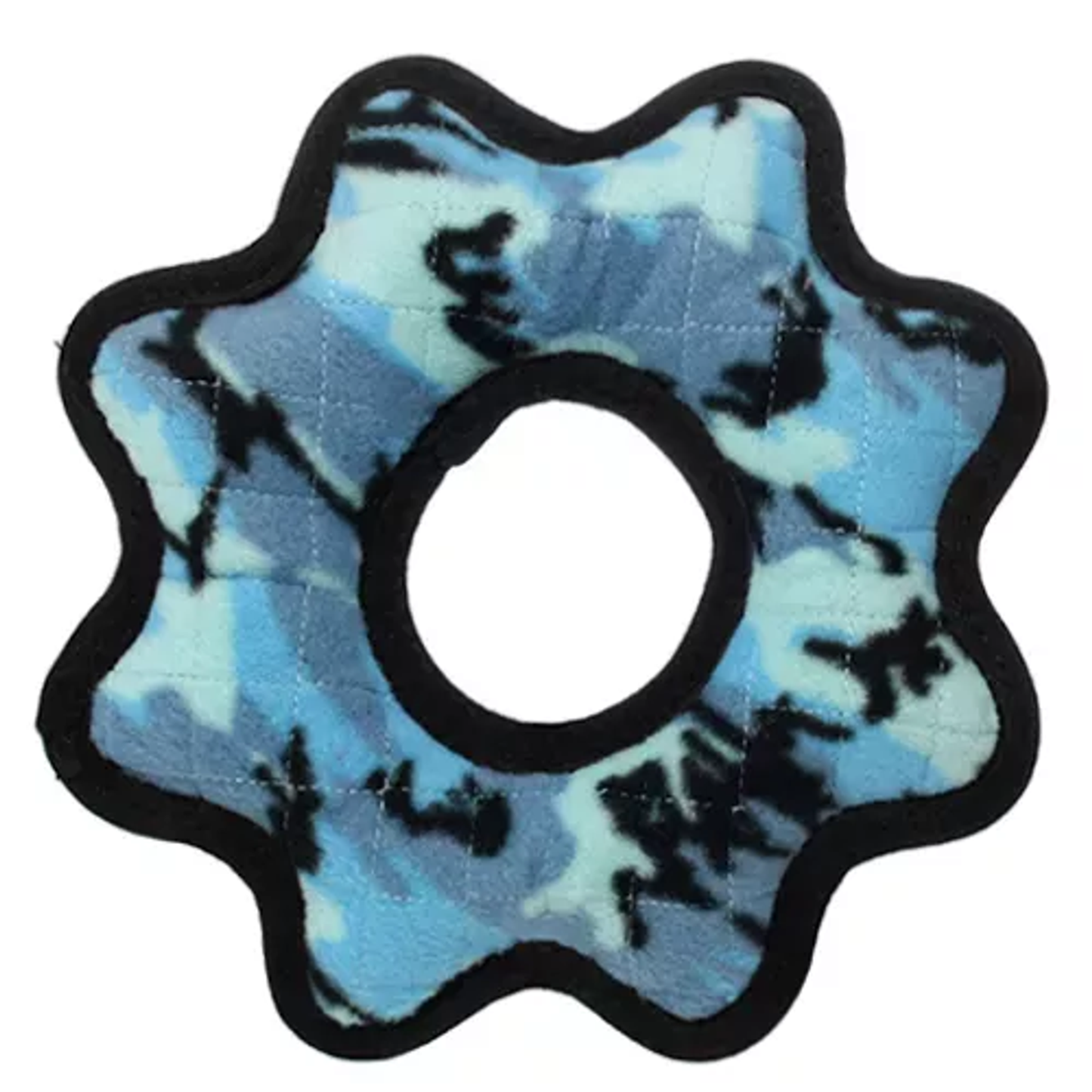 Tuffy Ultimate Gear Ring Dog Toy – Camo Blue Durable Tug Toy, Large