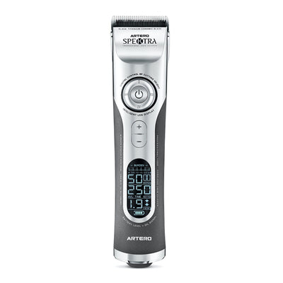 Artero Spektra professional hair clipper with digital display and speed controls.