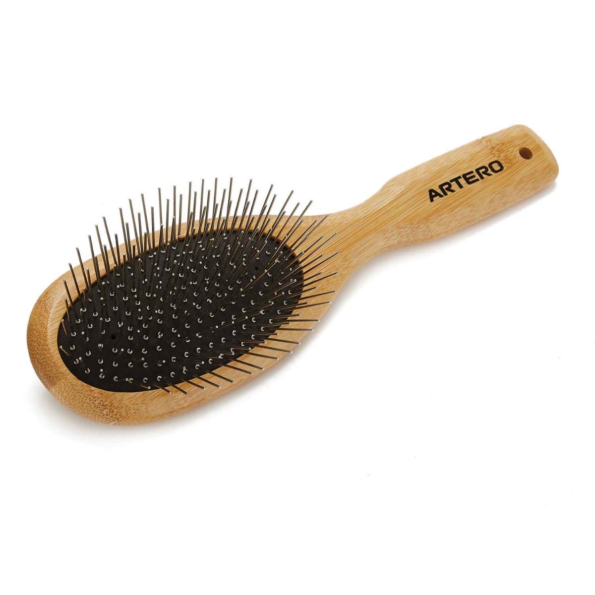 Artero Nature Collection large pin brush with bamboo handle and black cushion pad.