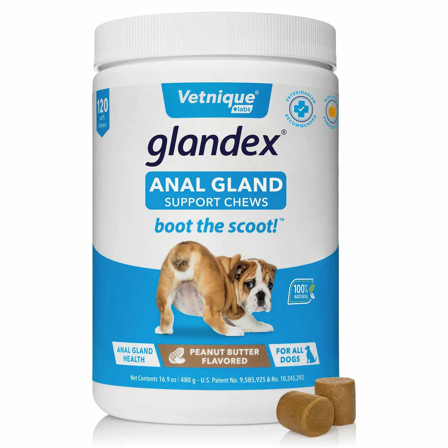 Glandex Anal Gland Soft Chew Peanut Butter 120ct