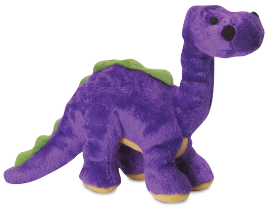 goDog Dinos Bruto w/Chew Guard Plush Dog Toy, Purple, Small