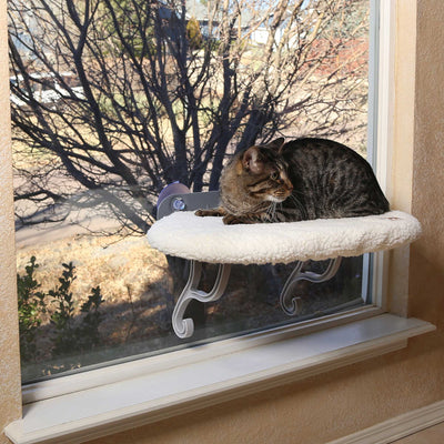 K&H Pet Products Universal Mount Kitty Sill – Window Perch, White
