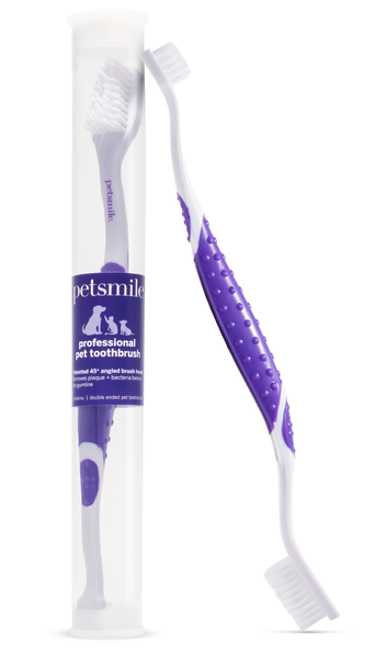 Petsmile Professional Pet Toothbrush | Dual-Ended 45 Degree Brush Head