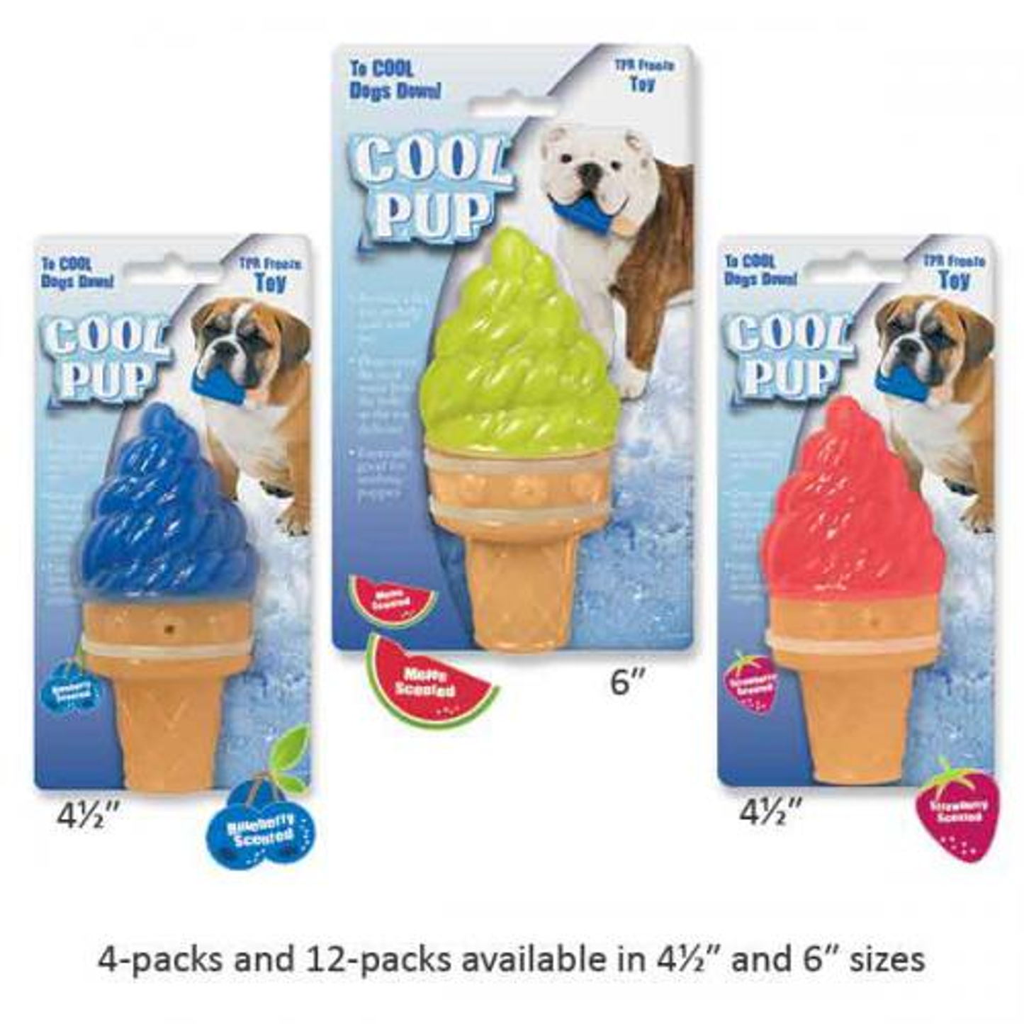 Pet Edge Cool Pup Ice Cream Cone Dog Toy - Large Durable Green
