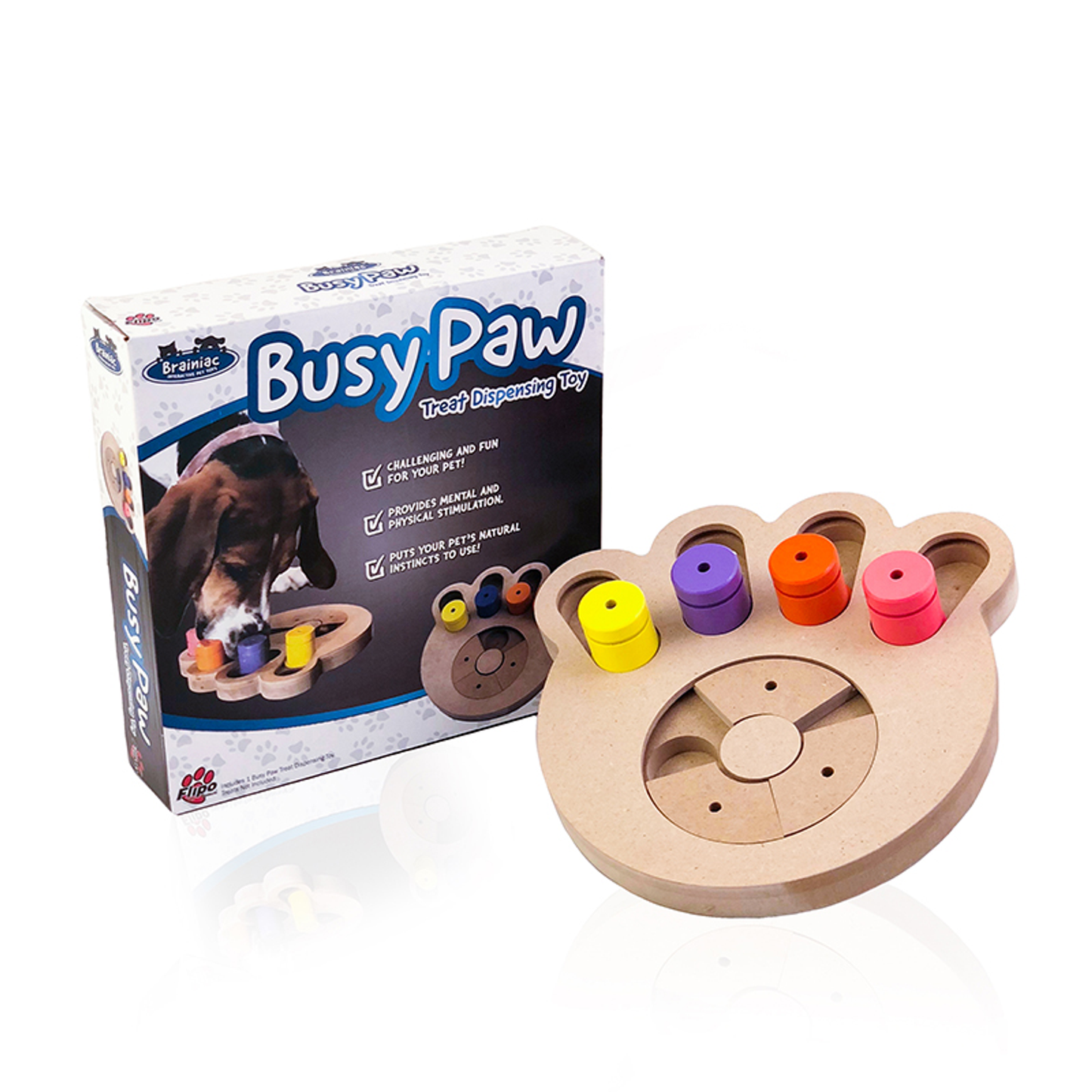 Flipo Brainiac Busy Paw Interactive Pet Toy – Dog Puzzle Enrichment
