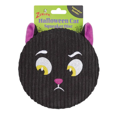 Pet Edge Halloween Cat Squeaker Disc – Durable Ribbed Polyester Toy