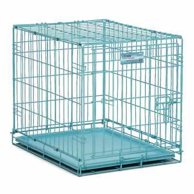 Midwest iCrate Single Door Dog Crate with Divider Panel, Blue, 24-inch