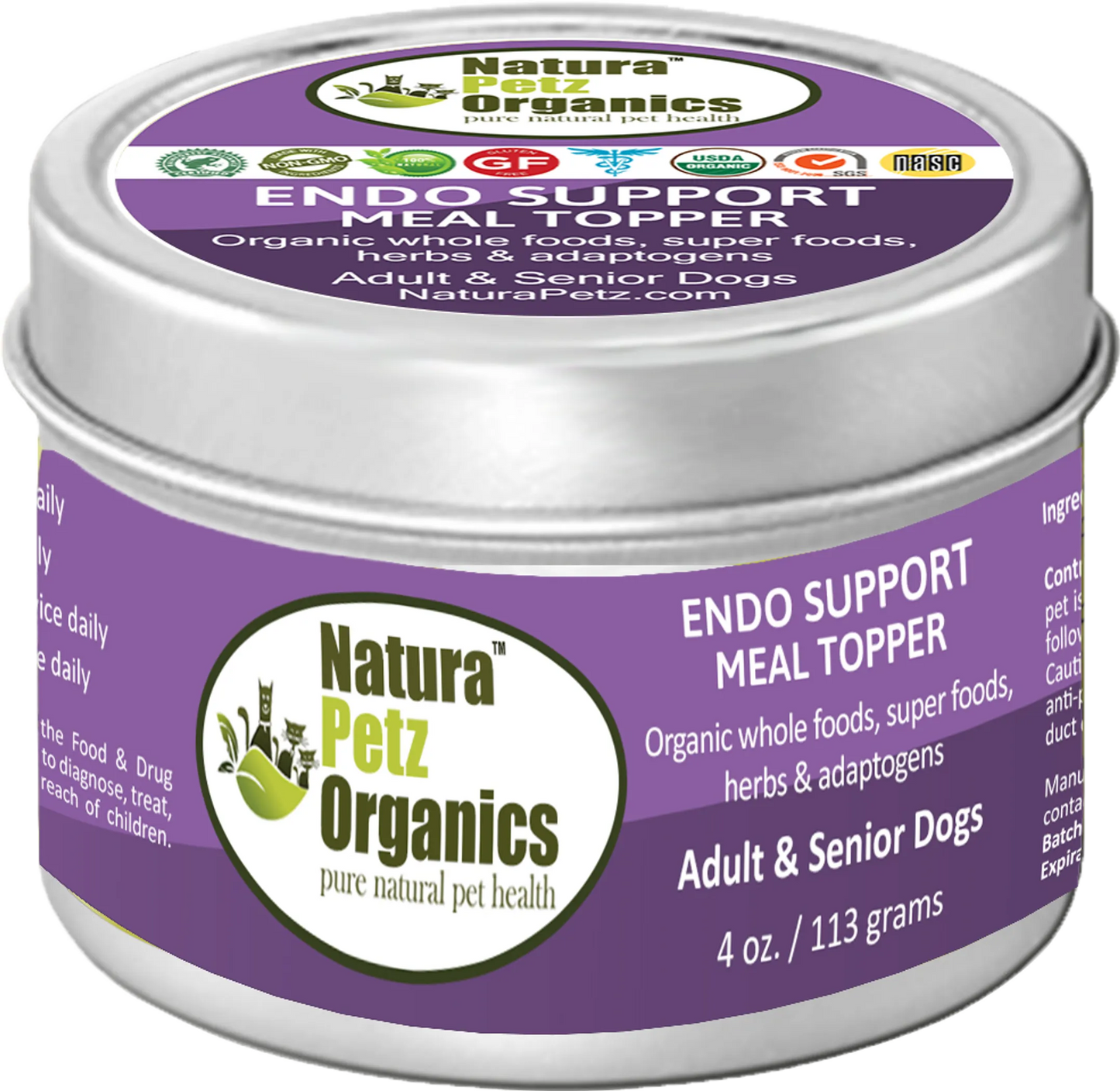 Natura Petz Organics Endo Support Meal Topper for Dogs & Cats, 3 oz