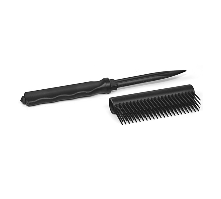 Safety Technology Black Styling Brush Knife – ABS Plastic Self-Defense Tool