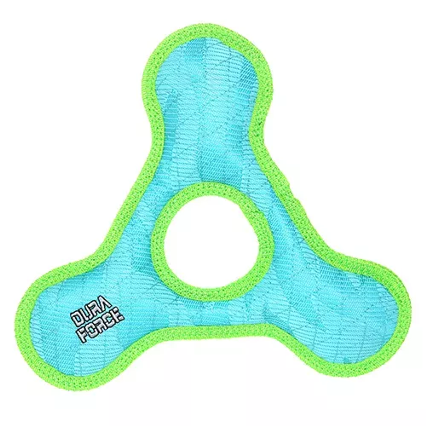 DuraForce TriangleRing Tiger Dog Toy – Durable Interactive Tug Toy Blue/Green