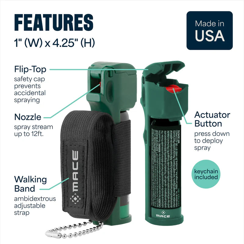 Mace K9 Dog Attack Deterrent Pepper Spray with Keychain and Wrist Strap