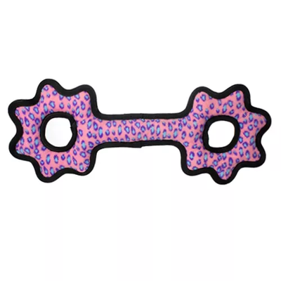 Tuffy Ultimate Tug-O-Gear Dog Toy – Pink Leopard Durable Large