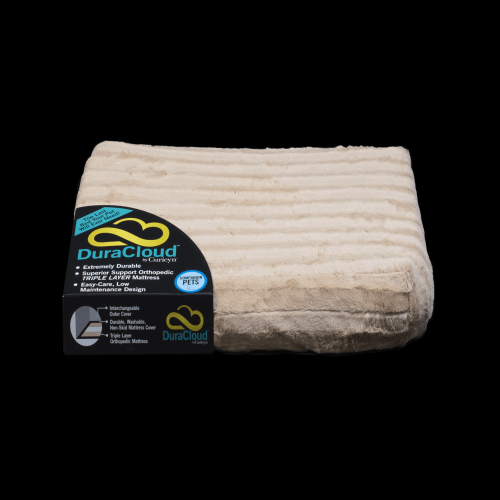 Curicyn DuraCloud Orthopedic Dog Bed Water-Resistant Crate Pad, Camel, Medium (30?x22?x3?)