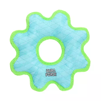 DuraForce Tiger Ring Durable Dog Tug Toy – Blue-Green – Medium