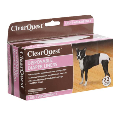 Pet Edge CQ Disposable Diaper Liners for Dogs, Light Absorbency, 22-Pack