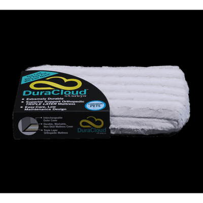 Curicyn DuraCloud Orthopedic Dog Bed Water-Resistant Crate Pad, Sand, Small (24"x19"x2.5")