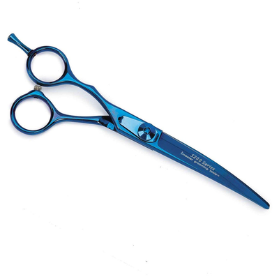 Pet Edge MGT 5200 Blue Titanium Curved Grooming Shears for Lefties