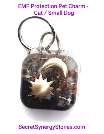 Secret Synergy Stone EMF 5G Protection Pet Charm | Shungite & Orgonite