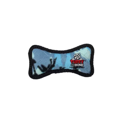 Tuffy Jr Bone Camo Blue Dog Toy – Durable Interactive Tug Toy