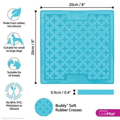 Lickimat Buddy Dog Slow Feeder Mat 8x8 - Select a Color