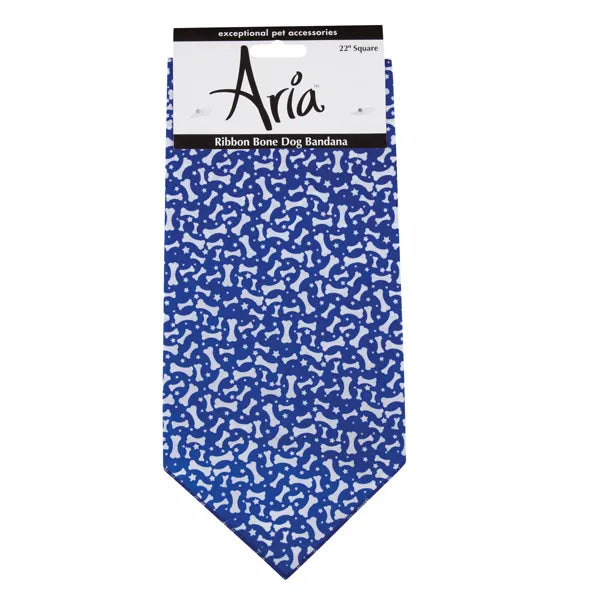 Pet Edge AR Bone Dog Bandana – Blue Pet Fashion Accessory - Large