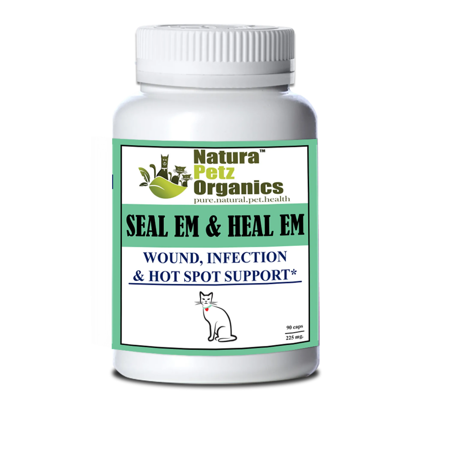 Seal Em & Heal Emsules Dog Cat & Small Animal, CAT, 225 mg, 90 caps