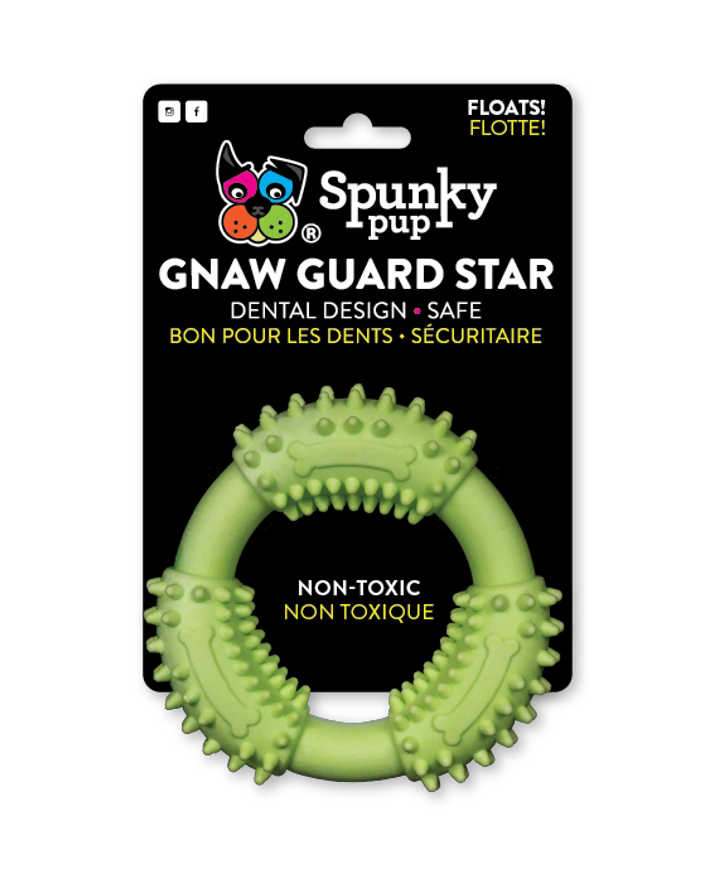 Spunky Pup Gnaw Guard Foam Ring – Large Floating Dental Dog Chew Toy