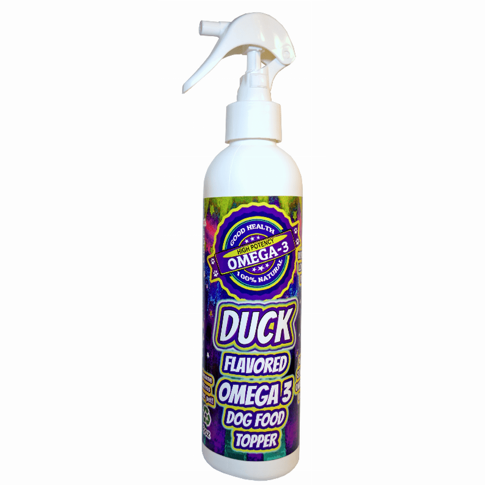 Flavored Sprays Duck Dog Food Topper | Vegan Omega 3 Skin & Coat - 8oz