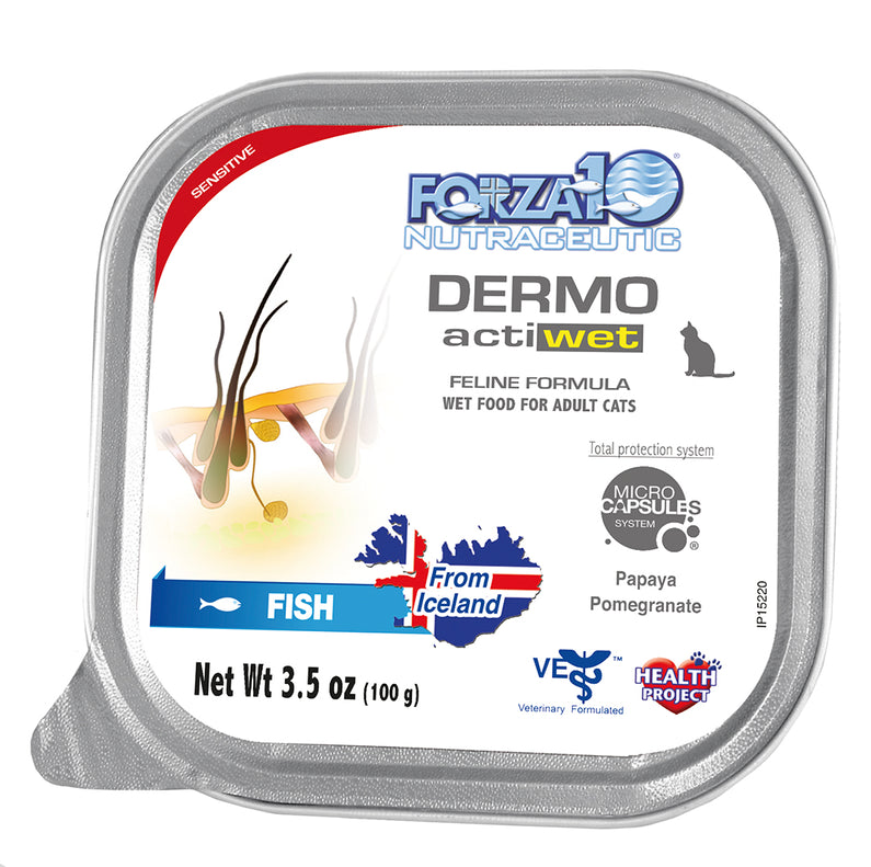 Forza10 ActiWet Dermo Skin Support Icelandic Fish Cat Food – 3.5oz 32pk