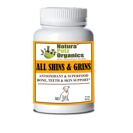 All Shins & Grins Capsules - Antioxidant Food Bone, Eye, DOG/ 90 caps / 500 mg.