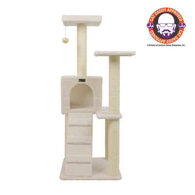 Armarkat 53" Ivory Fleece Cat Tree with Sisal Scratching Posts | B5301