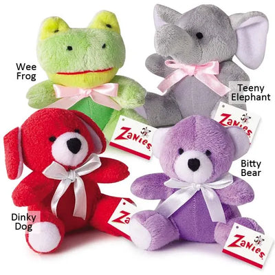 Pet Edge ZA Itty Bitty Bear 3.5-Inch Plush Small Dog Toy – Brown