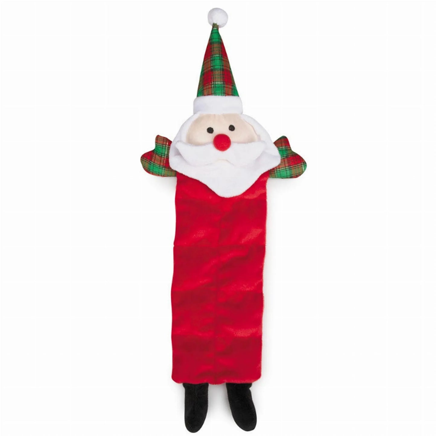 Pet Edge GR Holiday Squeaktacular Santa Plush Squeaky Dog Toy