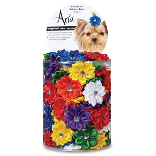 AR Rhinestone Rainbow Bows - 100ct