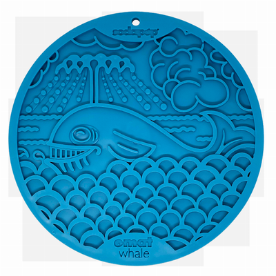 SodaPup Whale Lick Mat – Blue Dog Enrichment Mat with Suction Cups