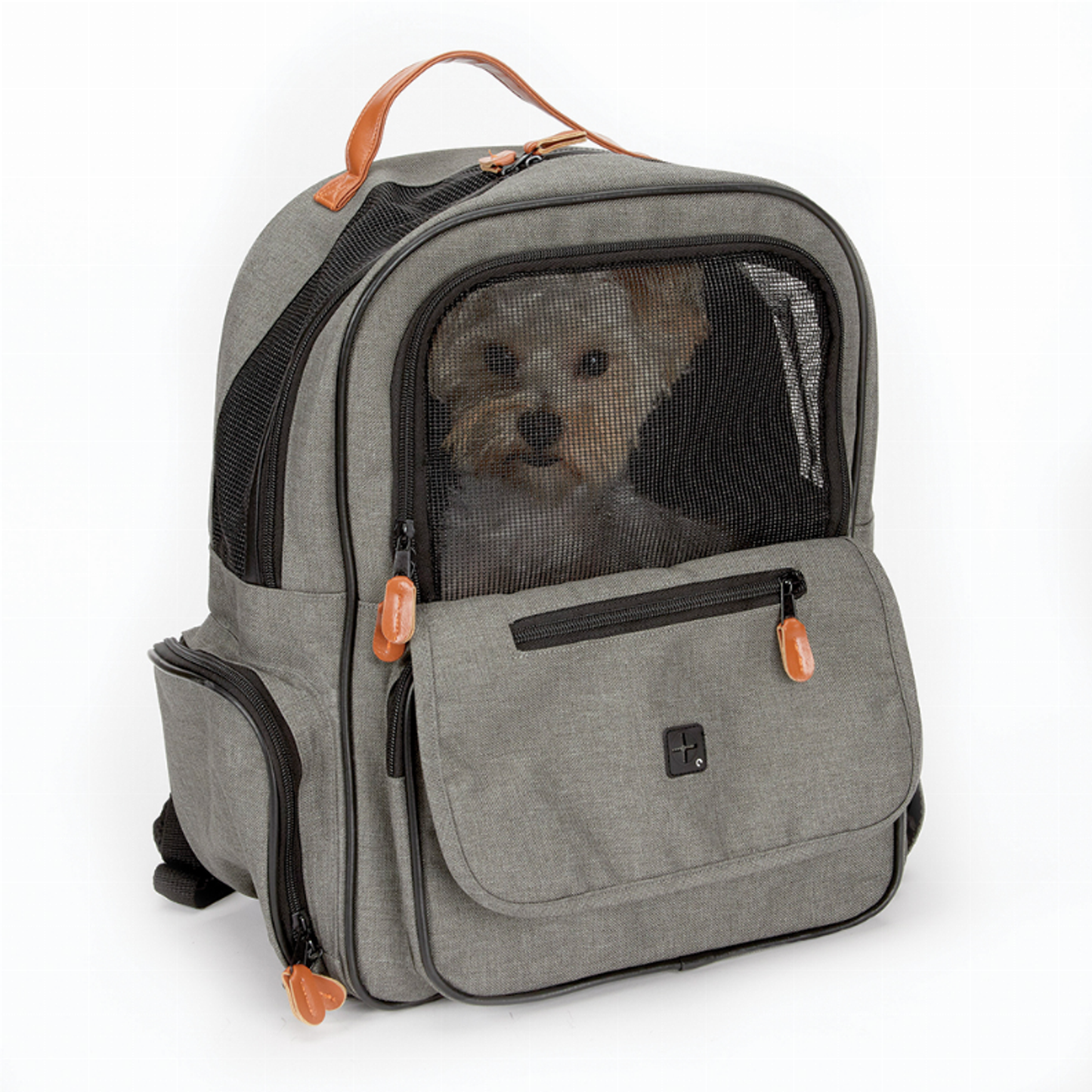 Cruising Companion On the Go Pet Carrier Backpack – Gray Denim Oxford