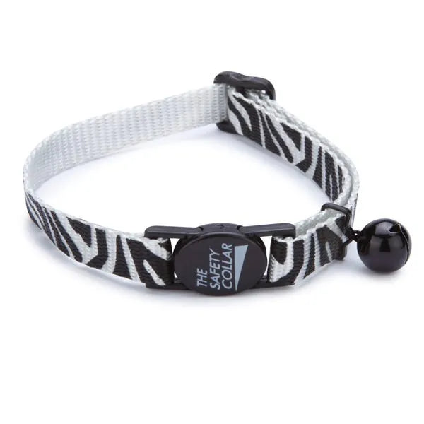 Guardian Gear Zebra Print Nylon Cat Collar with Breakaway Buckle, 8-12"