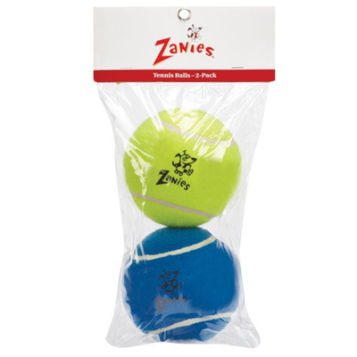 Zanies 5-Inch Tennis Balls for Dogs - Durable Rubber, 2-Pack