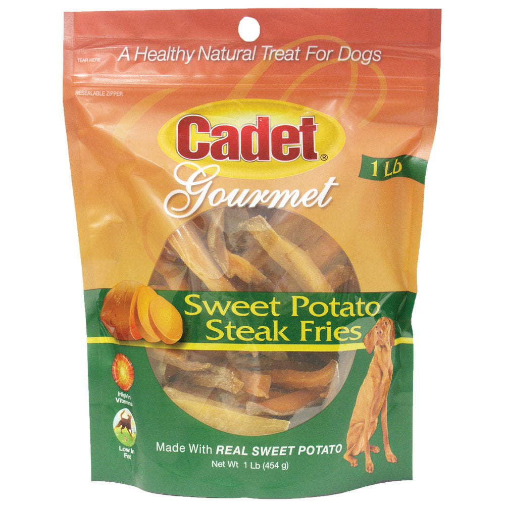 Cadet Sweet Potato Steak Fries – Healthy Low-Fat Dog Treats, 1 lb