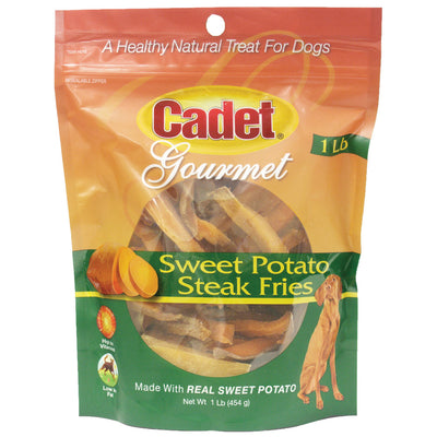Cadet Sweet Potato Steak Fries – Healthy Low-Fat Dog Treats, 1 lb