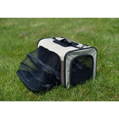 Armarkat Airline Approved Soft Sided Pet Carrier – Beige & Chocolate