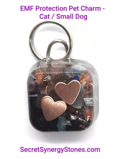 Secret Synergy Stone EMF 5G Protection Pet Charm | Shungite Orgonite