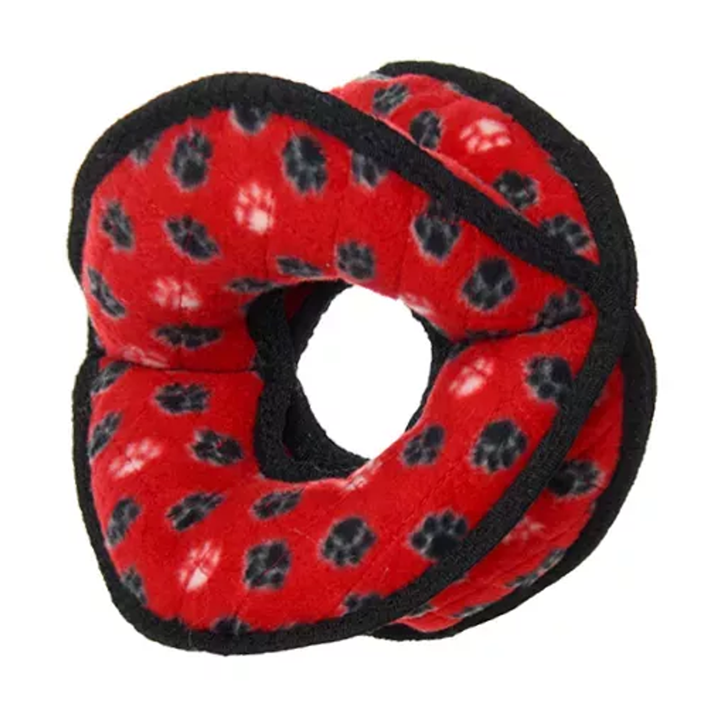 Tuffy Ultimate 4-Way Ring Durable Dog Toy – Red Paw – Floats in Water