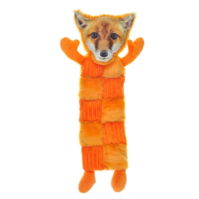 Pet Edge Fox Squeaker Mat Dog Toy - 18 Inch Interactive Plush Toy